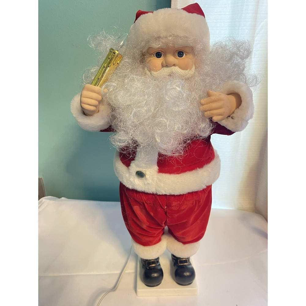 Vintage Animated Santa with Lighted Candle 24" Illuminated‎ Motion Christmas